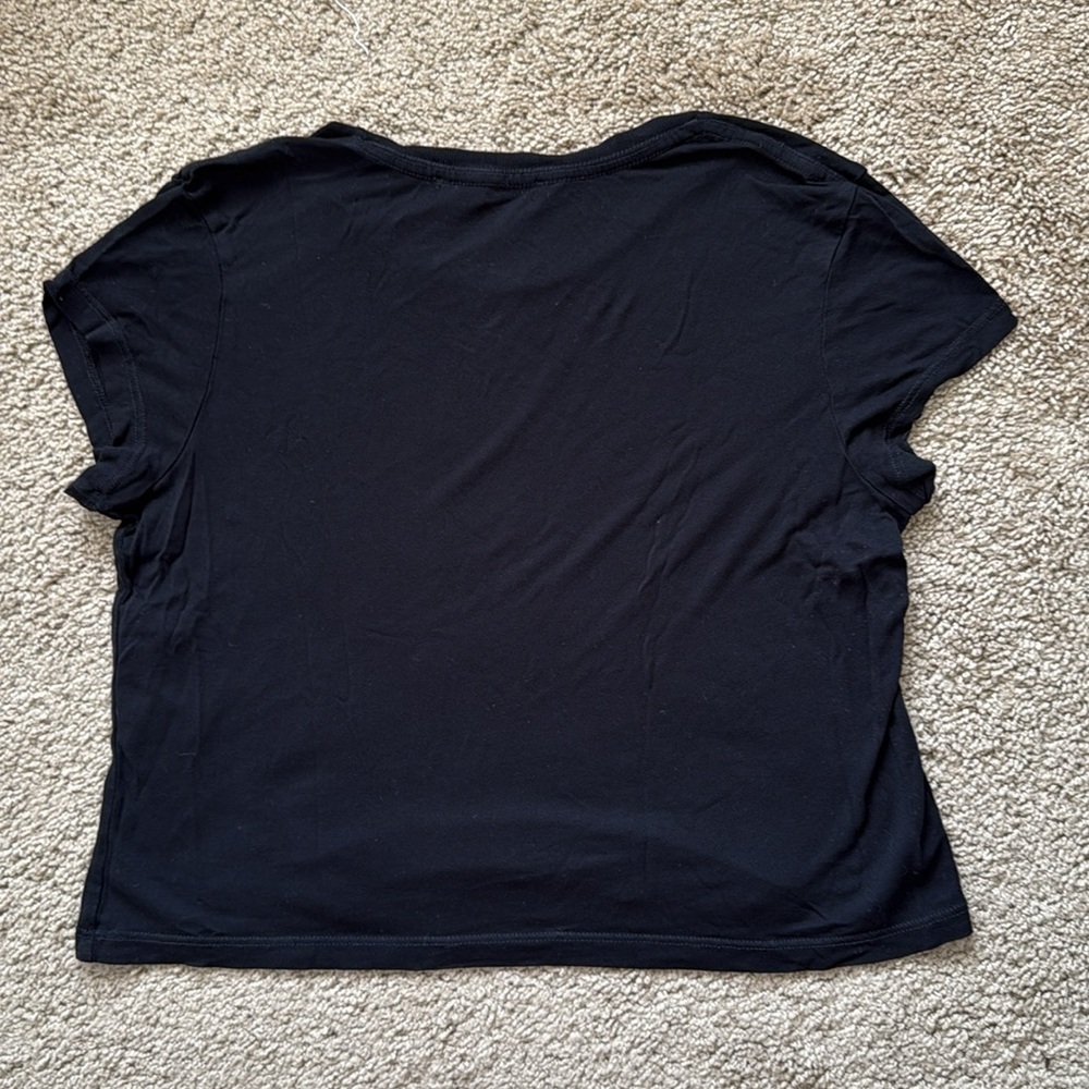 Reformation Dream Black Short Sleeve Soft Stretchy Basic T Shirt - Picture 6 of 7